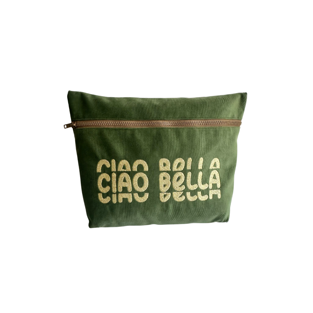 Green Velvet Ciao Bella Pouch