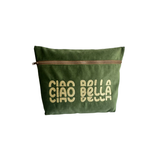 Green Velvet Ciao Bella Pouch