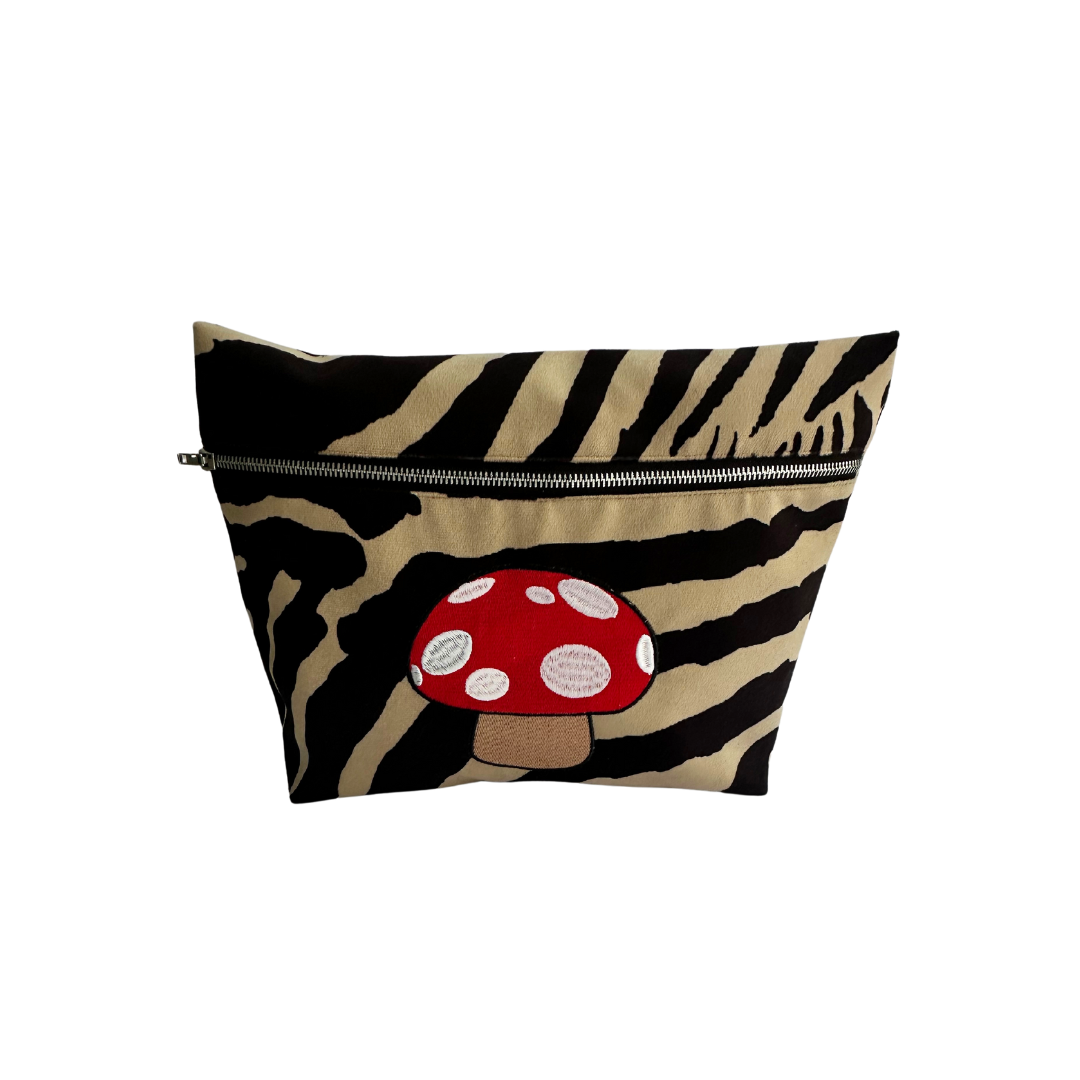 Animal Print Velvet Mushroom Pouch