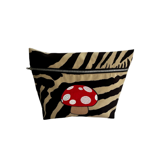 Animal Print Velvet Mushroom Pouch